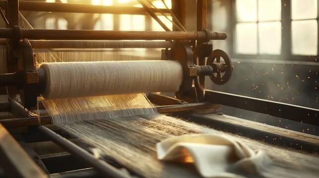 Sunlit Loom in Motion: Capturing the Artistry of Traditional Weaving