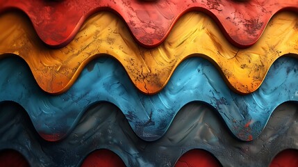 Classic chevron patterns with a modern twist, incorporating vibrant, contrasting colors. The chevrons are rendered in bold reds, blues, and yellows, creating a dynamic and visually engaging effect. 