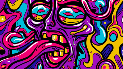 Dynamic shapes and bold lines converge in this vibrant abstract graffiti trippy urban srt.