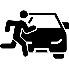Car Accident with Pedestrian Icon