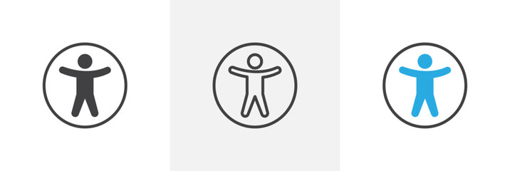 Universal access flat thin line icon collection.