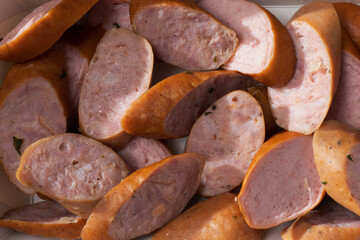 street food truck german sausage platter  food background