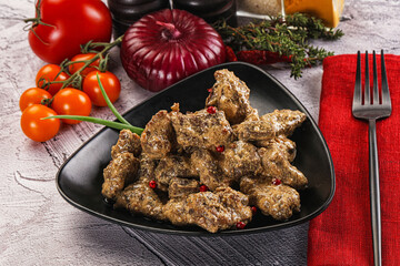 Beef liver with cream sauce