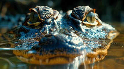Obraz premium Close-up of alligator eyes