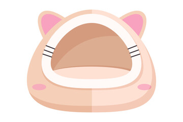 Bed for a cat. Soft House with ears for an animal