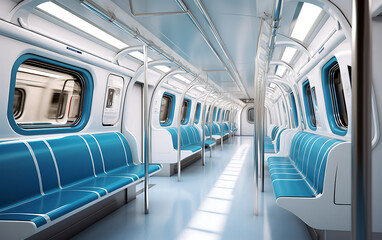 Interior Modern Subway Train With