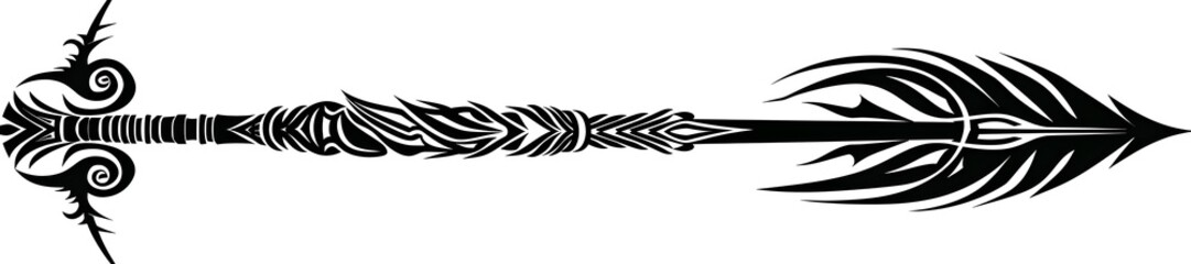 Obraz premium Striking Tribal Arrow with Spiral Graphic Design