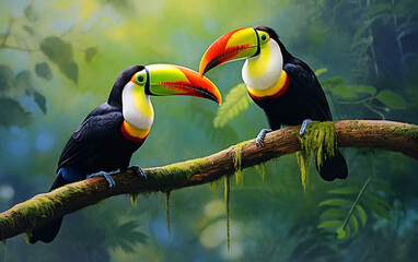 Fototapeta premium Toucan in the rainforest of Costa Rica, Central America
