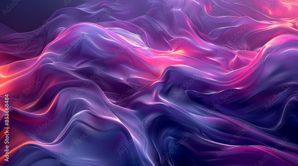 Poster captivating dark 3d abstract with fluid shapes and an ethereal glow generative ai