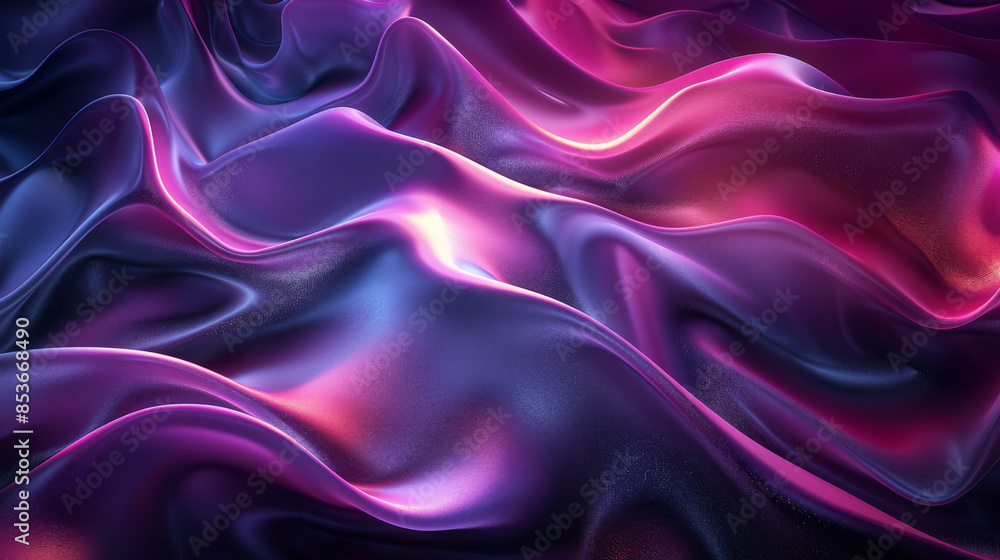 Poster captivating dark 3d abstract with fluid shapes and an ethereal glow generative ai