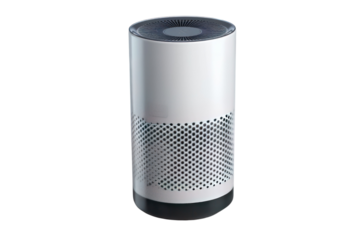 A sleek, modern smart speaker with voice activation capabilities, perfect for enhancing your smart home experience with advanced AI technology.