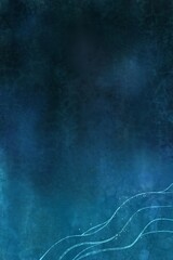 Abstract watercolor painting with wave lines