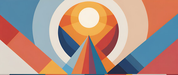 Obraz premium illustrazione con elementi geometrici a tema astratto contemporaneo