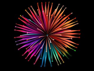 A colorful firework with a rainbow of colors