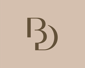 BD letter logo icon design. Classic style luxury initials monogram.