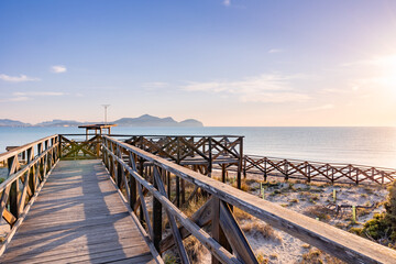 wooden bridge on the beach