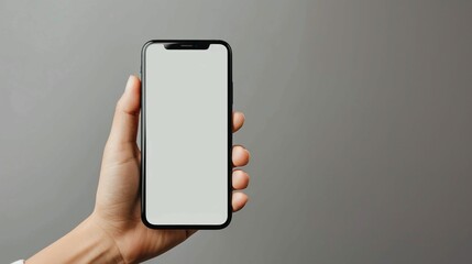 Hand Holding Smartphone with Blank Screen, Versatile Mockup for App and Design Presentation. Generative AI
