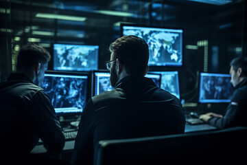 Creative AI generated picture vintage spy movie style secret agent person at work