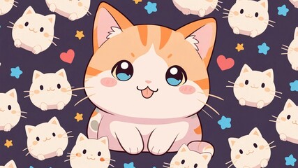 Cute Cartoon Cat with a Friendly Smile