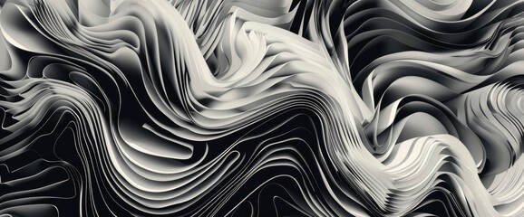 Obraz premium Monochrome Abstract Wind Patterns, Cartoon