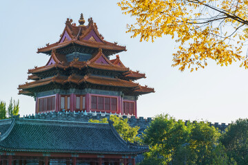 Fototapeta premium Take close-up shots of partial details of ancient buildings in the Forbidden City in Beijing, China