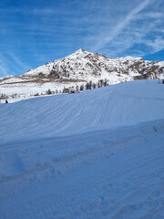 snow covered mountains