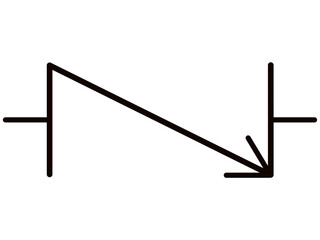 Valve symbol icon, water valve icon, manual valve. Check valve hand drawn icon