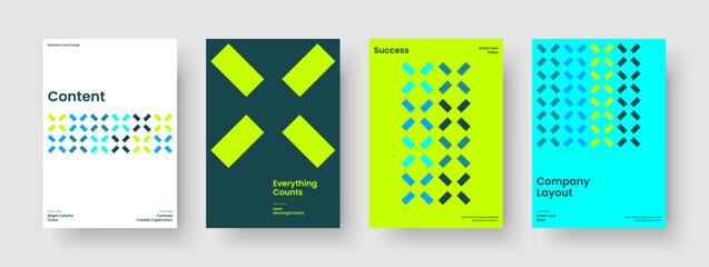 Obraz premium Geometric Poster Layout. Abstract Flyer Design. Isolated Report Template. Brochure. Banner. Book Cover. Business Presentation. Background. Catalog. Advertising. Notebook. Portfolio. Newsletter