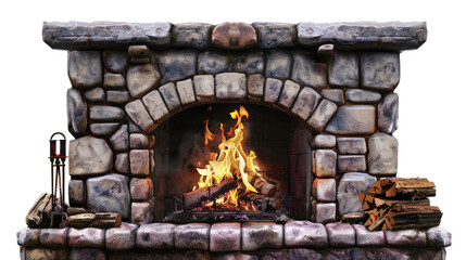 Fireplace on a transparent background