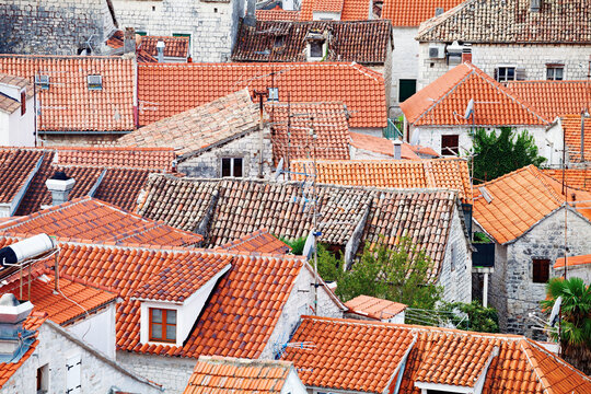 Red tiled rooftops in old town