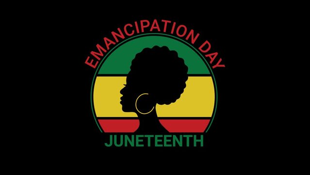 Juneteenth Joy, Embracing Freedom and Culture, Flat animation with Alpha matte