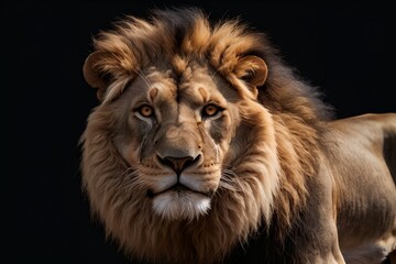Fototapeta premium portrait of a formidable tiger, isolated on a black background