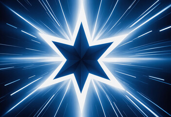 Blue and white star flashing