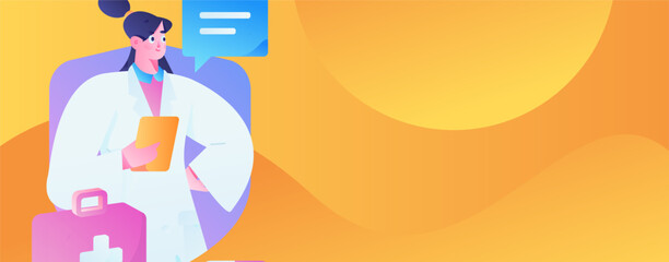 Medical characters fighting the epidemic flat vector concept operation hand drawn illustration
