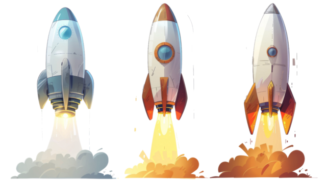 A missile rocket on white background