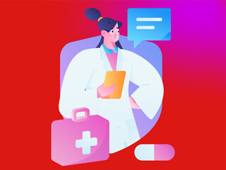 Medical characters fighting the epidemic flat vector concept operation hand drawn illustration
