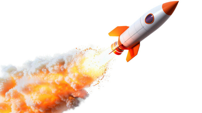 A missile rocket on white background