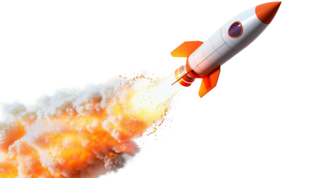 A missile rocket on white background