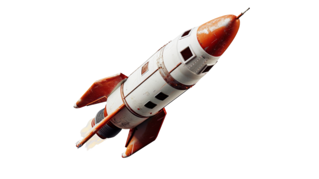 A missile rocket on white background - Powered by Adobe