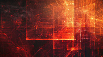 Orange and Burgundy glowing abstract geometric lines. PowerPoint and Business background.
