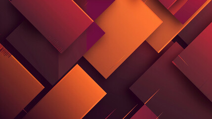 Orange and Burgundy square shape background presentation design 