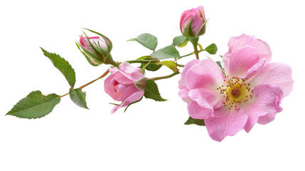 Naklejka premium Rosa damascena flower on white background