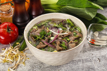 Vietnamese cuisine - Pho Bo soup with beef