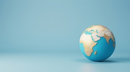 Fototapeta premium Stunning World Health Day concept, Earth ornament on a pristine blue background, super realistic, 8K resolution, high resolution, impeccably sharp image