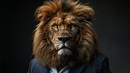 Fototapeta premium Lion in a bussines suit