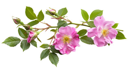 Obraz premium Rosa damascena flower on white background