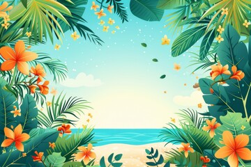 Summer Background illustration created with Generative AI