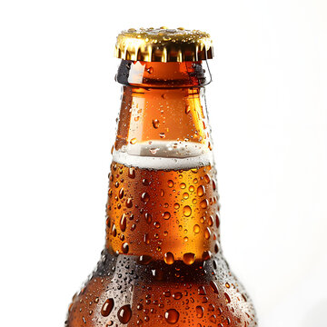 botella de cerveza con fondo blanco