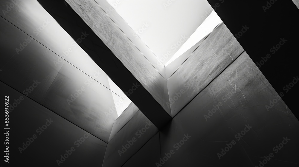 Poster abstract architecture: intersecting concrete beams