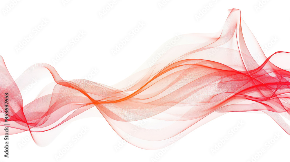 Poster dynamic flowing wave lines on a transparent background